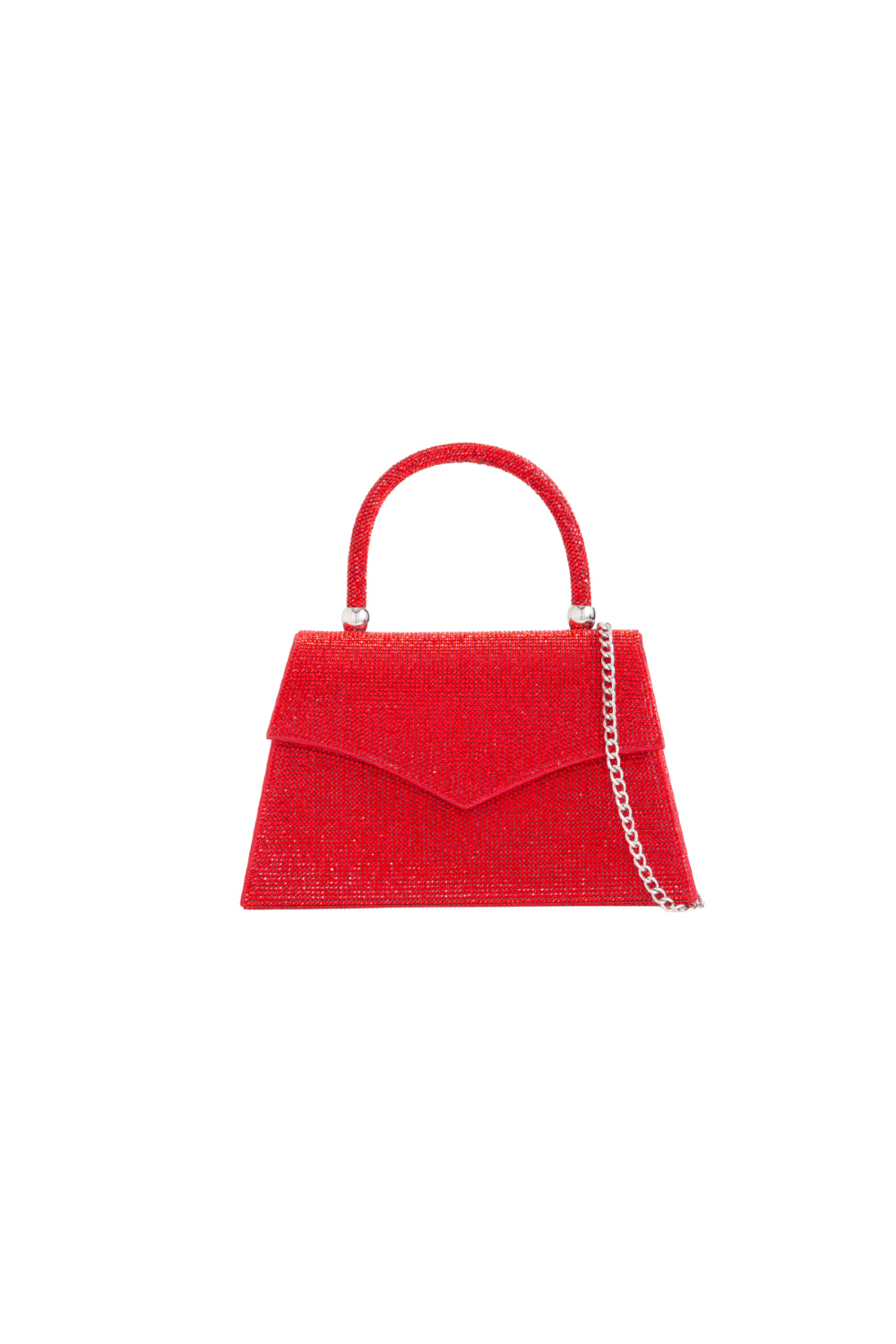 Red Diamante Top Handle Bag