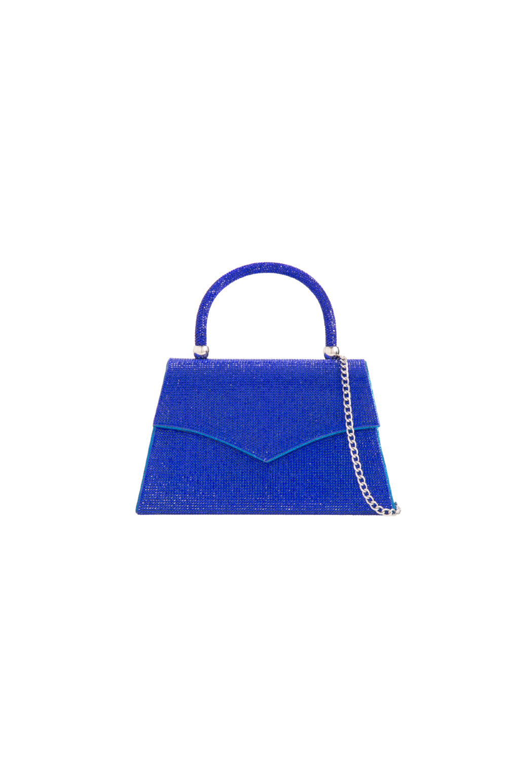 Royal Blue Diamante Top Handle Bag