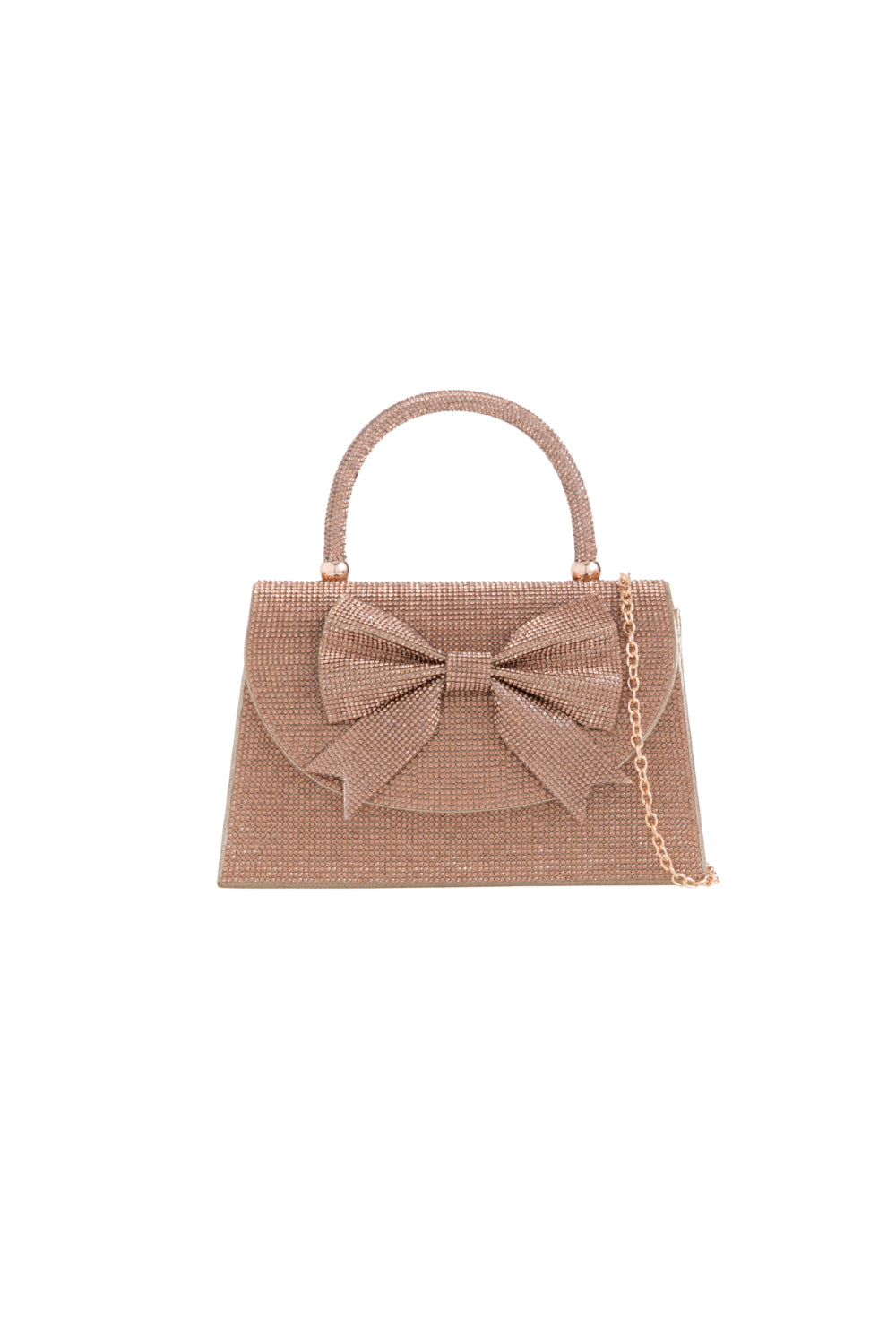 Gold Diamante Evening Bag With Bow