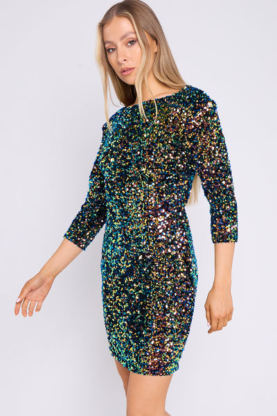 Multicolour Sequin Mini Dress