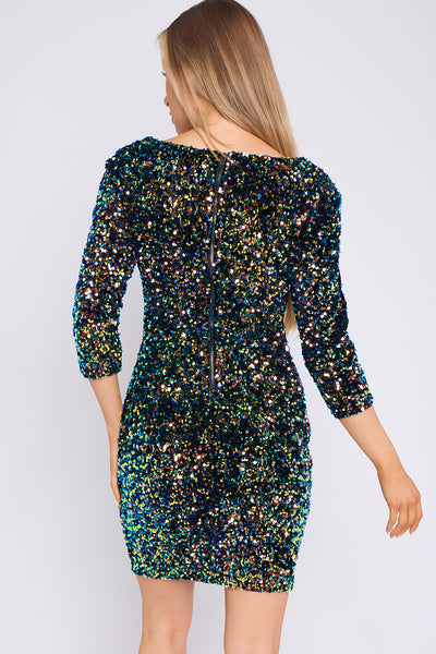 Multicolour Sequin Mini Dress