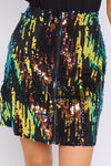 Skylar Multicolour Sequin Stretch Mini Skirt