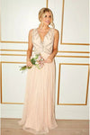 SUMMER BLUSH SEQUIN V NECK DRESS