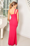 Tinsley Fuchsia One Shoulder Maxi Dress