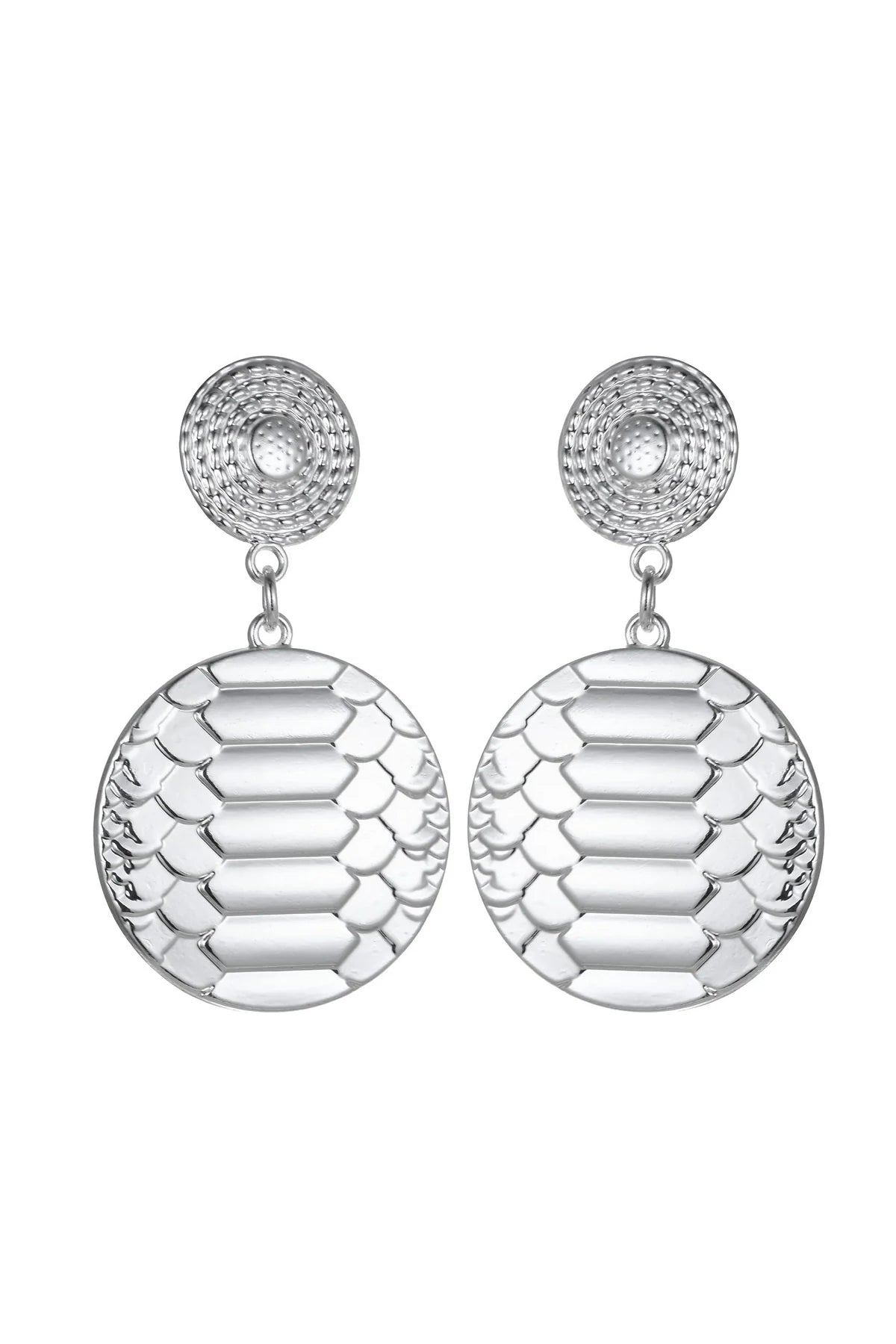 Silver Tone Snake Print Earrings