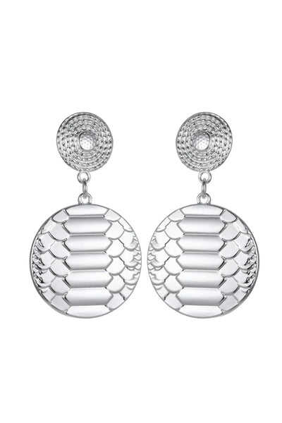 Silver Tone Snake Print Earrings