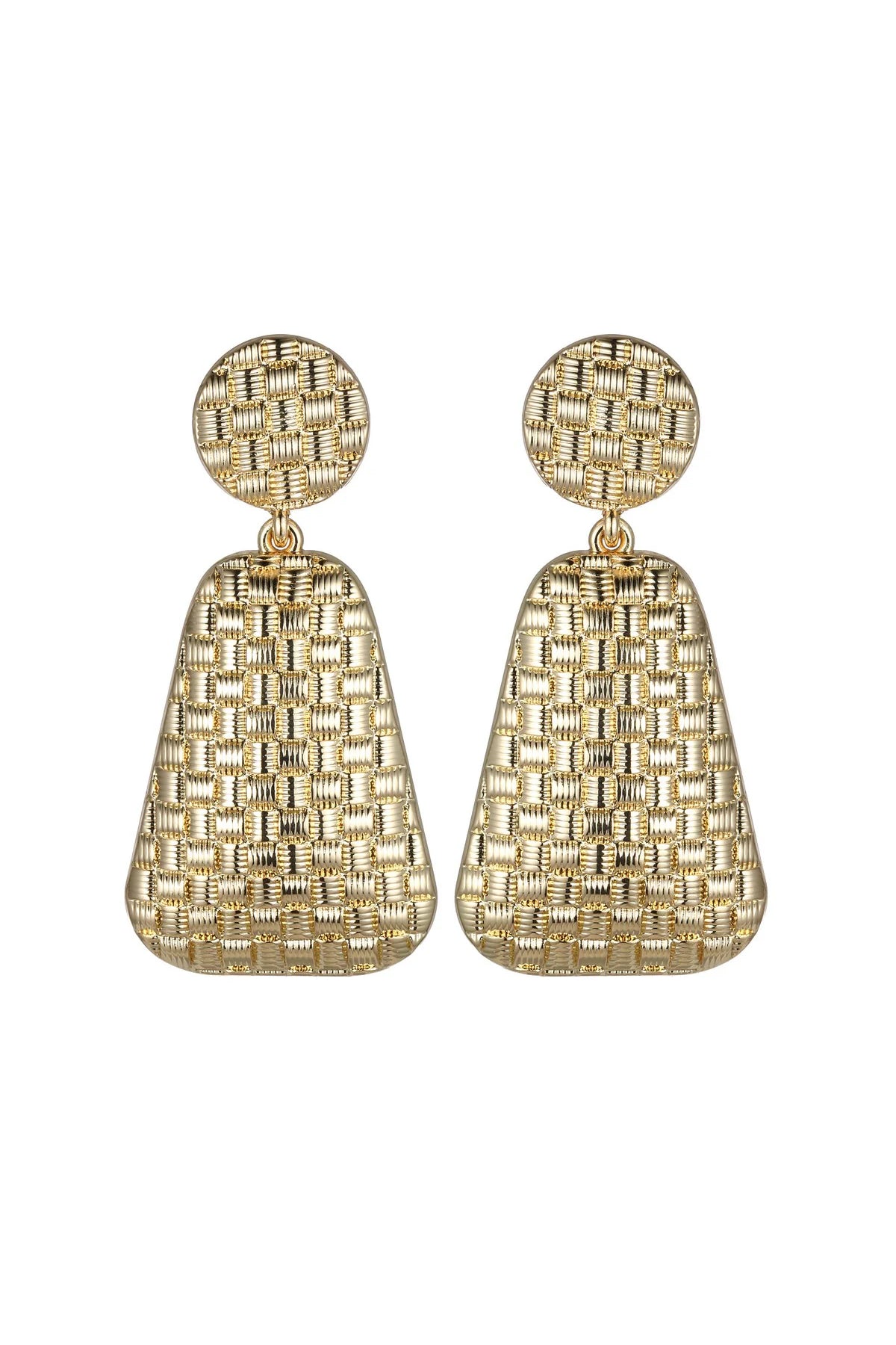Gold Tone Textured Statement Earrings