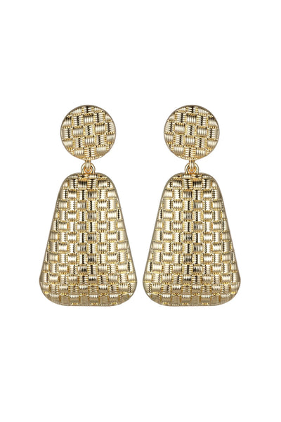 Gold Tone Textured Statement Earrings