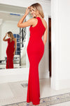 Amani Red One Shoulder Cut Out Maxi Dress With Slit