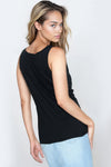 Black Cotton Vest Top