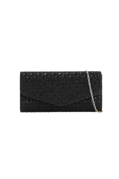 Black Diamante Evening Clutch Bag