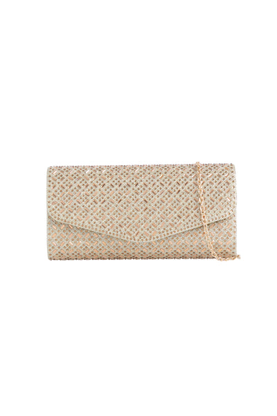 Gold Diamante Evening Clutch Bag