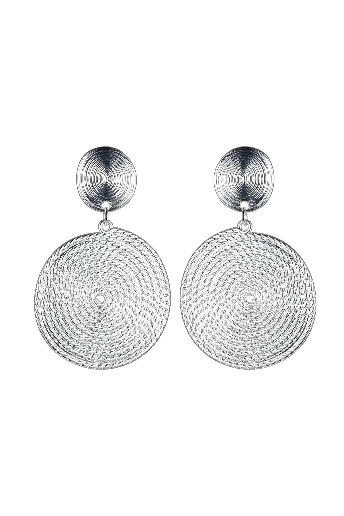 Silver Rope Circle Earrings