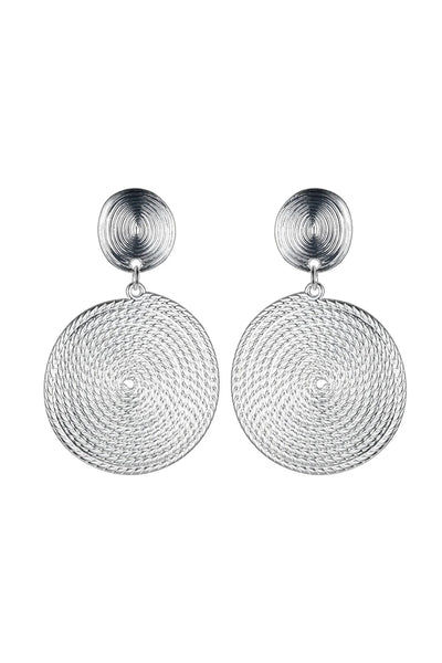 Silver Rope Circle Earrings