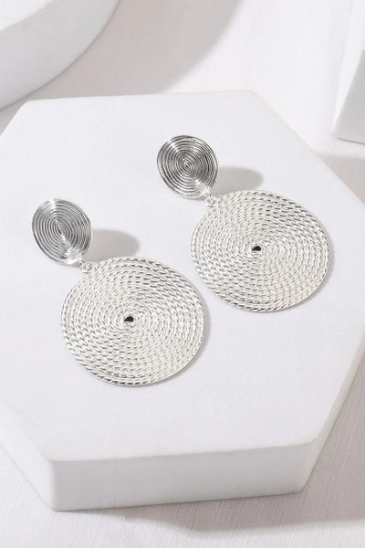 Silver Rope Circle Earrings
