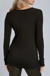 Black Round Neck Long Sleeve Top