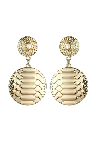 Gold Tone Snake Print Earrings