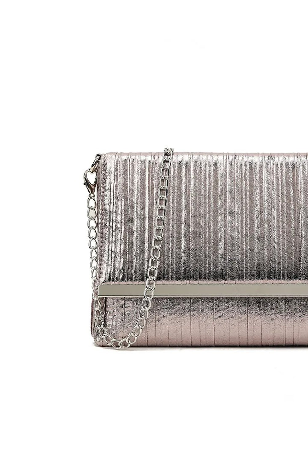 Pewter Pleated Clutch Bag Aftershock London