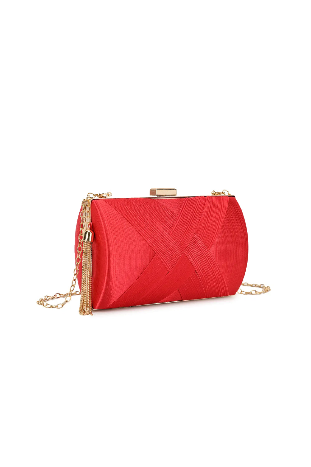 Red Satin Clutch Bag Aftershock London
