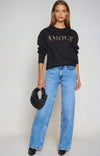 Black Amour Leopard Print Sweatshirt