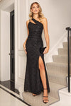 Anthea Black One Shoulder Maxi Dress