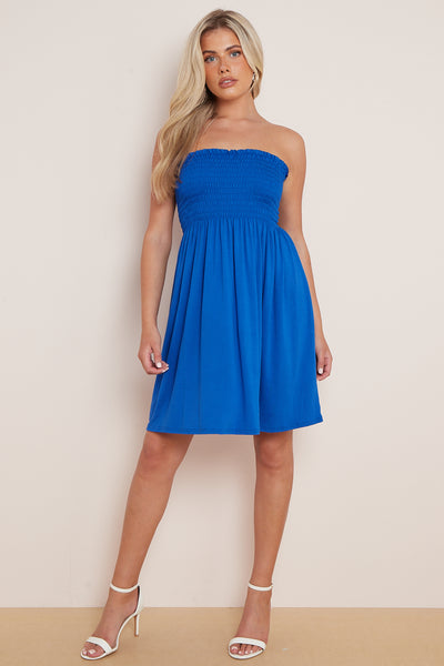 Royal Blue Bandeau Summer Dress