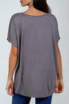 Charcoal Oversized V Neck T Shirt