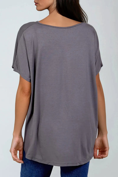 Charcoal Oversized V Neck T Shirt
