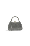 Black Crystal Top Handle Evening Bag