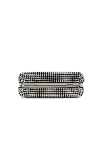 Black Crystal Top Handle Evening Bag