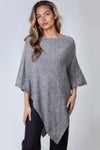 Grey Asymmetric Hem Poncho