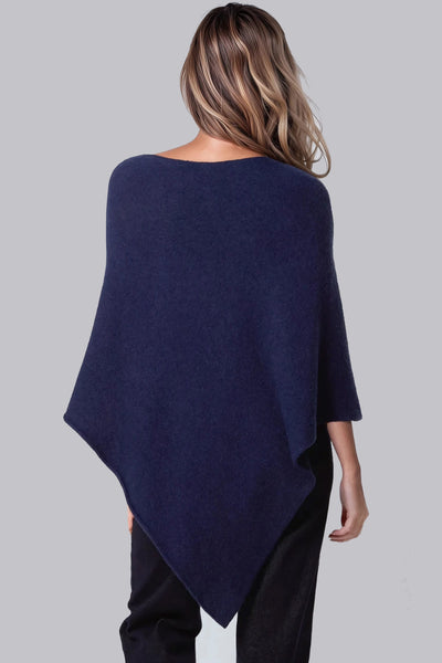 Navy Asymmetric Hem Poncho