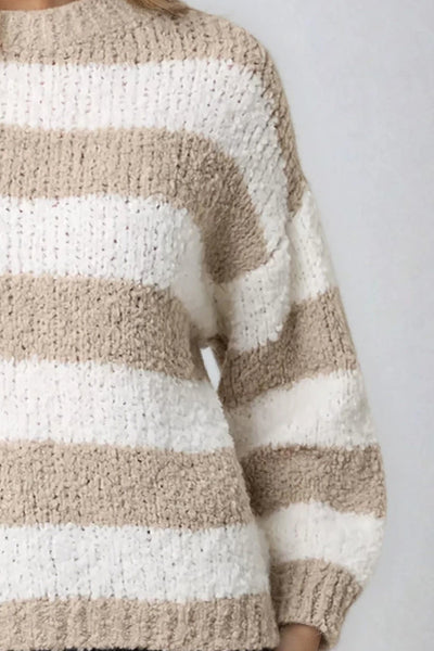 Beige Boucle Wool Blend Jumper