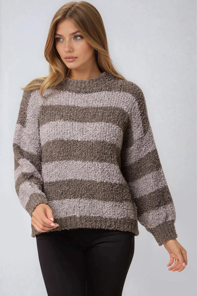 Charcoal Boucle Wool Blend Jumper