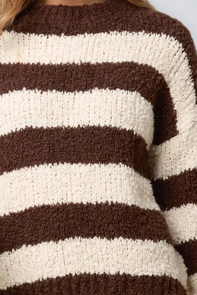 Brown Boucle Wool Blend Jumper
