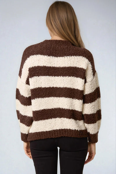 Brown Boucle Wool Blend Jumper