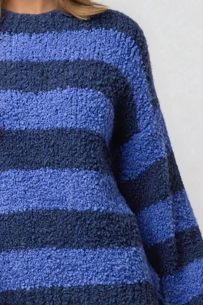 Navy Boucle Wool Blend Jumper