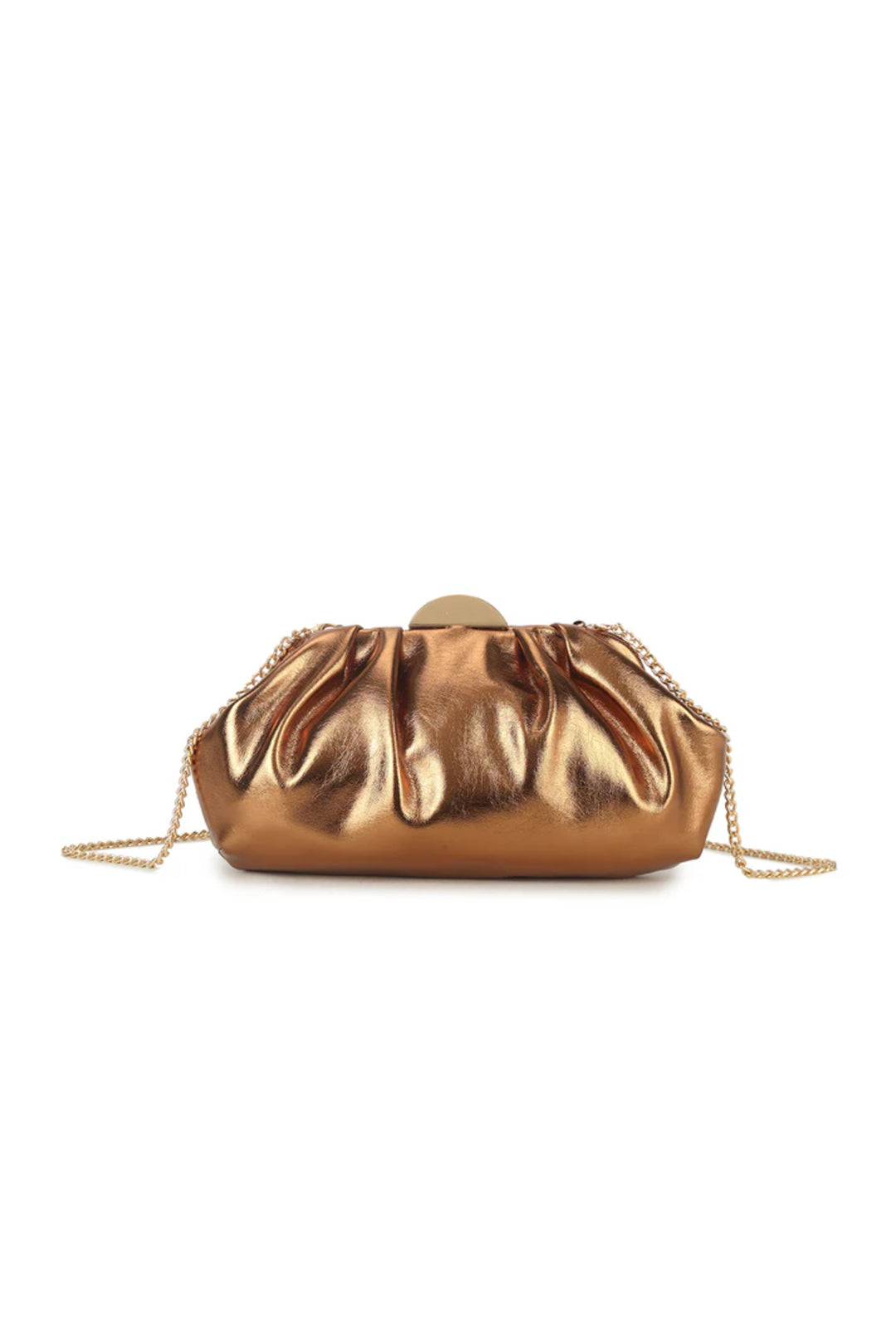 Bronze Ruched Clutch Bag
