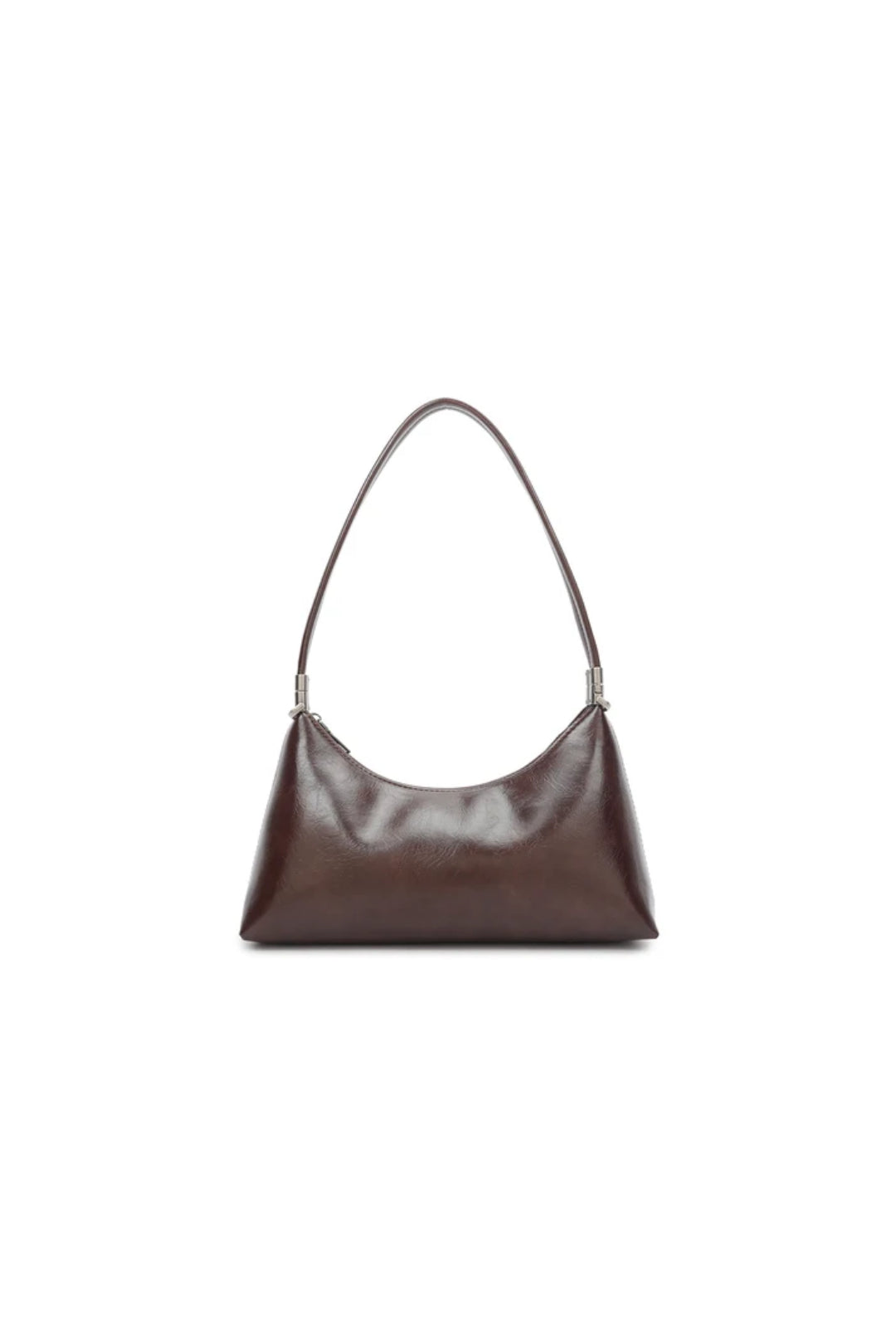 Brown Faux Leather Shoulder Bag