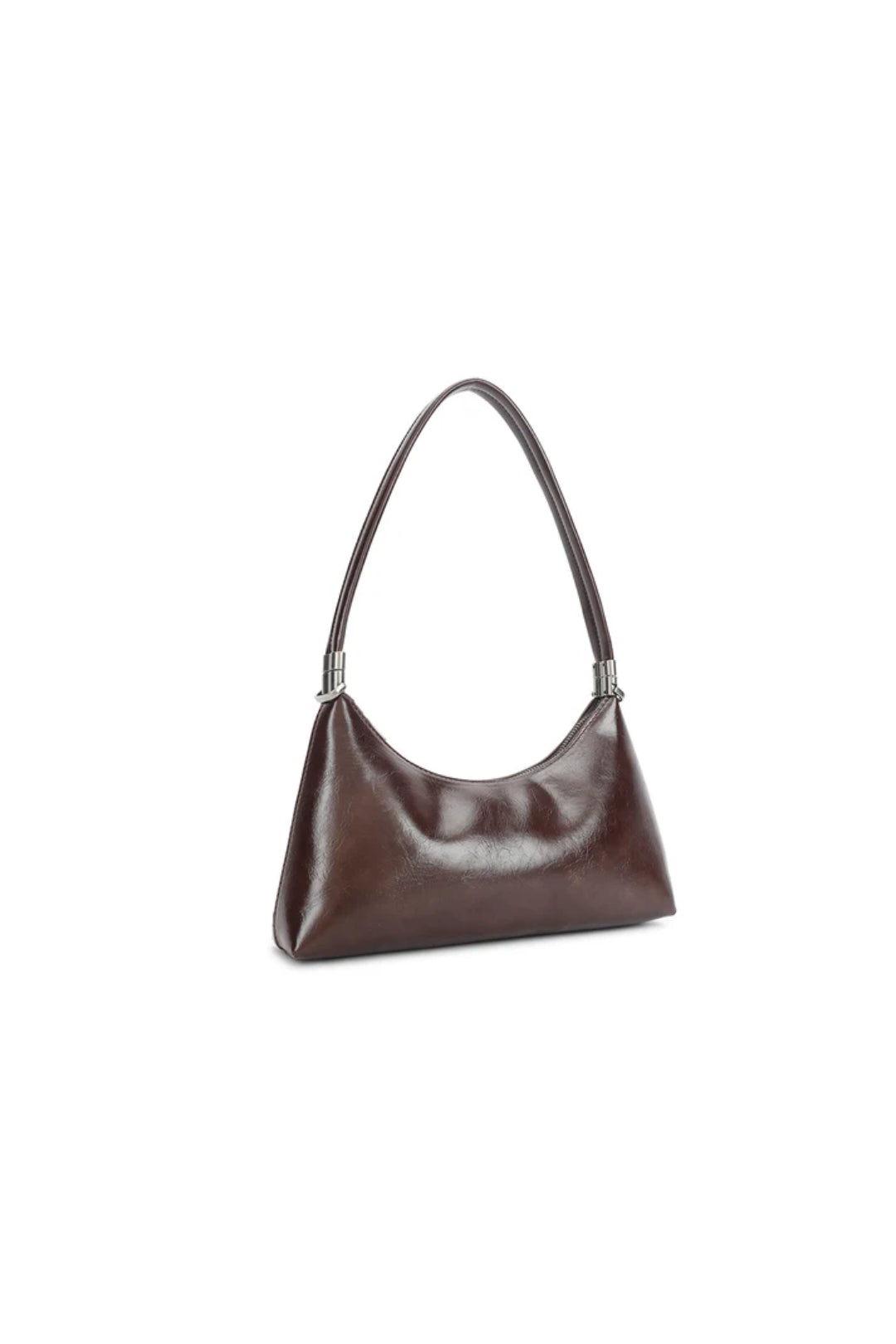 Brown Faux Leather Shoulder Bag