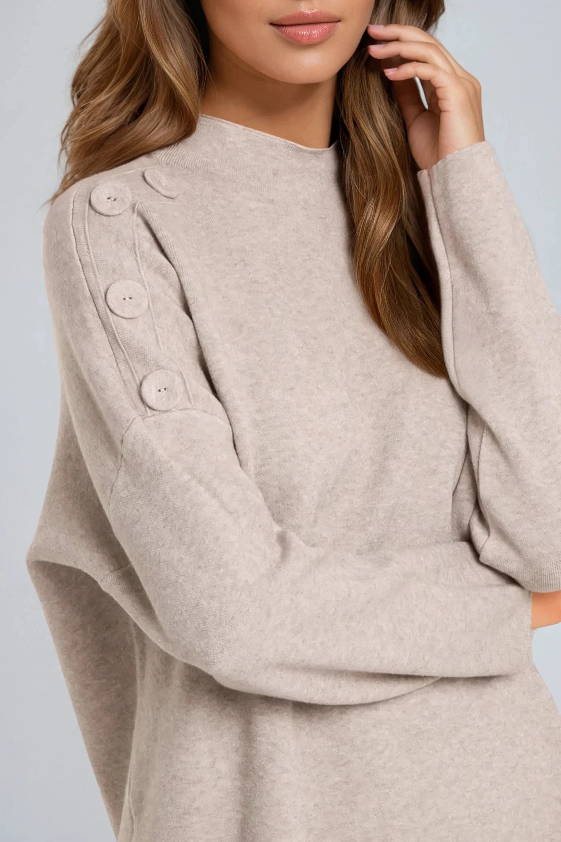 Mocha High Neck Jumper