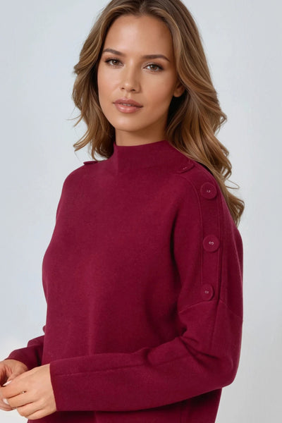 Wine High Neck Jumper