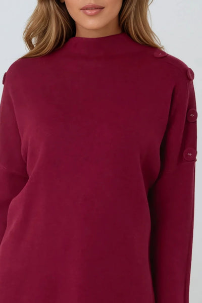 Wine High Neck Jumper