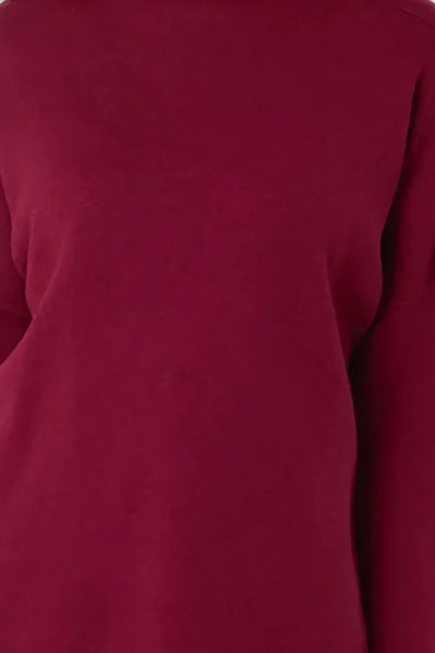 Wine High Neck Jumper