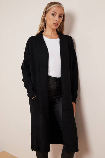 Black Soft Knit Cardigan with Star Detail