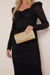 Gold Diamante Evening Clutch Bag