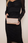 Rose Gold Diamante Evening Clutch Bag