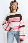 Pink Striped Knitted Jumper
