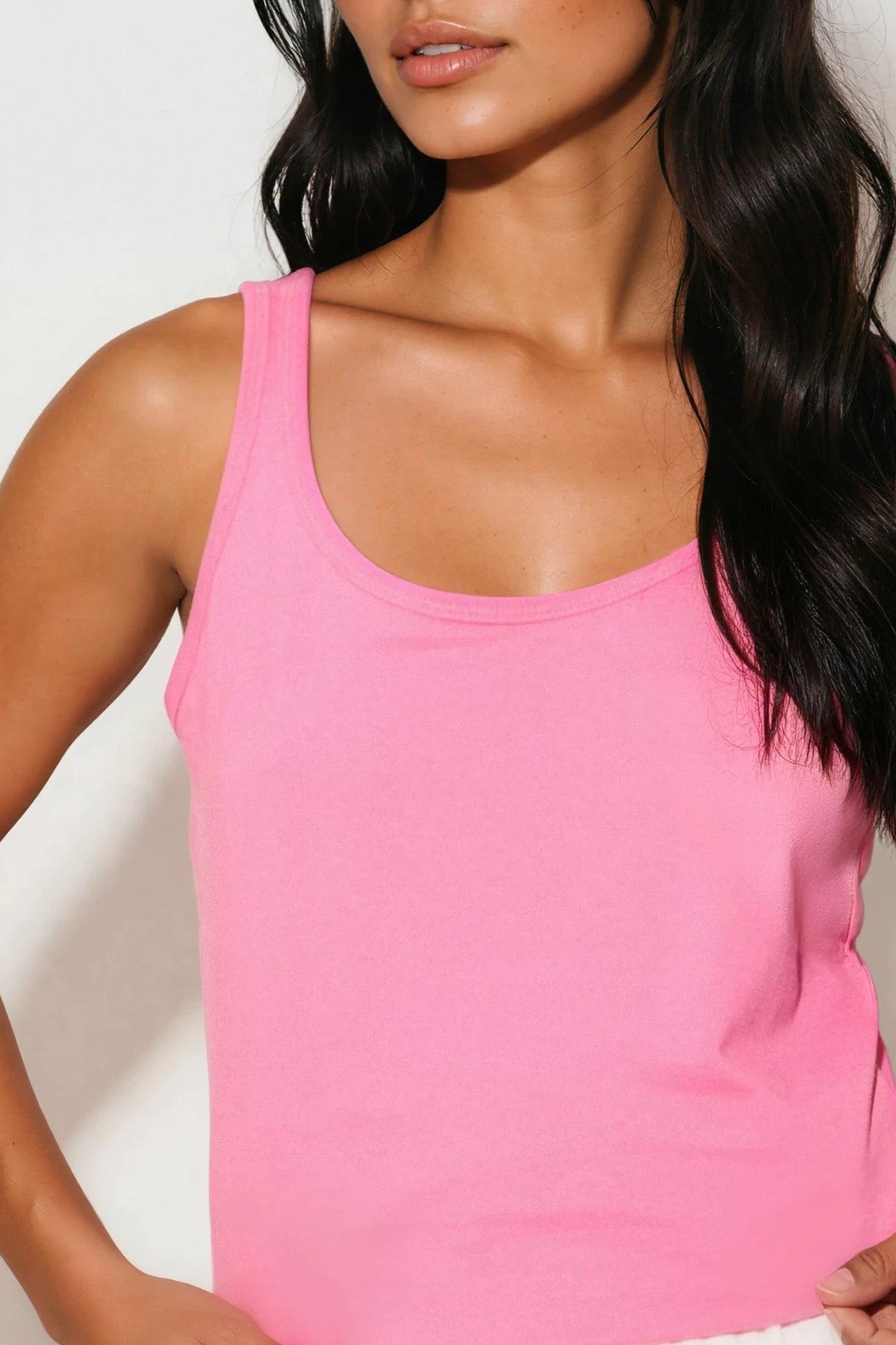 Pink Cotton Vest Top