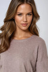 Mocha Crew Neck Fine Knit Jumper
